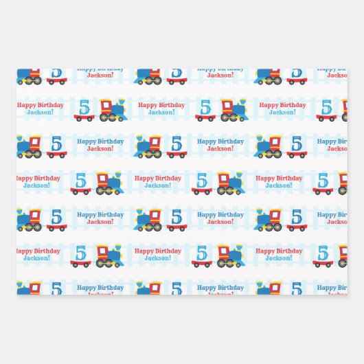 Birthday Train Inpakpapier Vel (Voorkant 2)