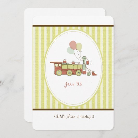 Birthday Train Kaart (Voorkant / Achterkant)