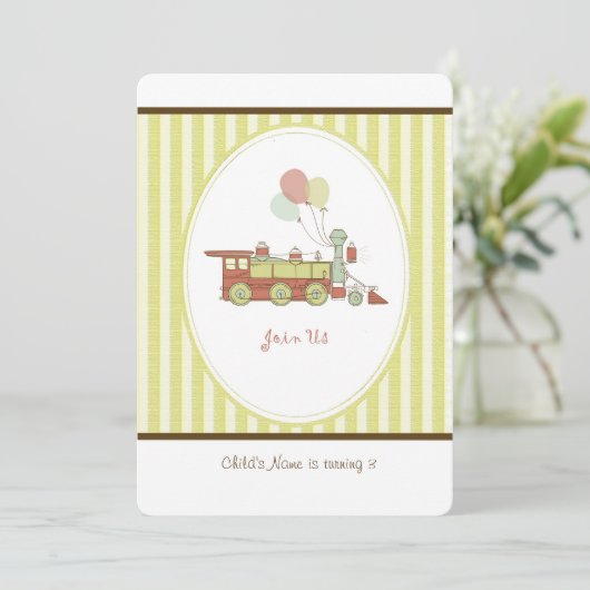 Birthday Train Kaart (Staand voorkant)