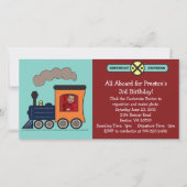 Birthday Train Photo Invitation - Red/Blue (Voorkant)