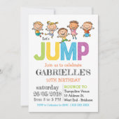 Birthday Trampoline Party Invitation Kaart (Voorkant)