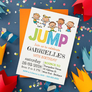 Birthday Trampoline Party Invitation Kaart