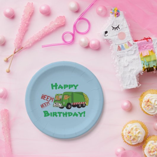 Birthday Trash Truck Papieren Bordje (Feest)