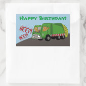Birthday Trash Truck Rechthoekige Sticker (Tas)