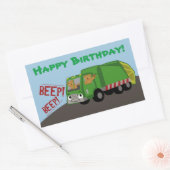 Birthday Trash Truck Rechthoekige Sticker (Envelop)