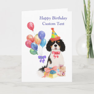 Birthday Tri Color Cavalier King Charles Spaniel Kaart