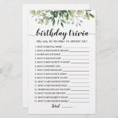 Birthday Trivia editable game (Voorkant / Achterkant)