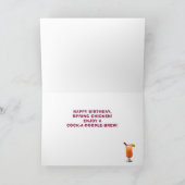 Birthday Tropical Funny Rooster Cocktails Beach Kaart (Binnen)