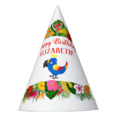 Birthday Tropical Parrot Feesthoedjes (Voorkant)