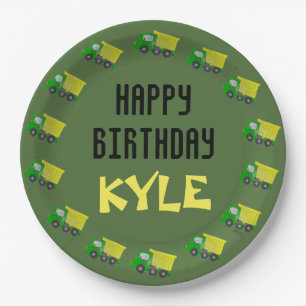 Birthday Truck (geel) Papieren Bordje