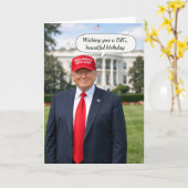 Birthday Trump Speech Bubble Kaart (Gele Bloem)