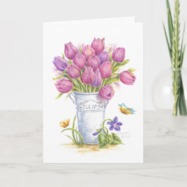 Birthday Tulip Pail Wenskaart Kaart