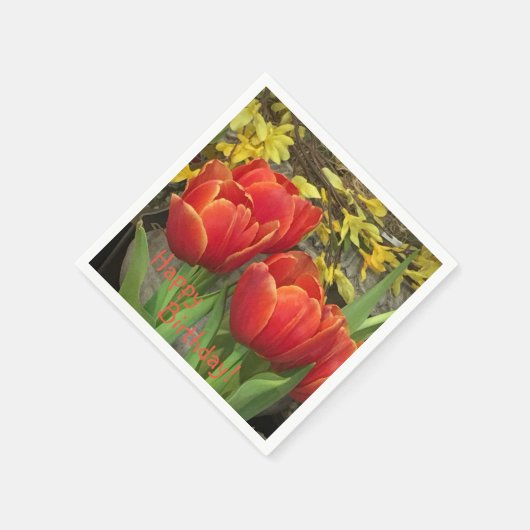 Birthday Tulip Servetten (Hoek)