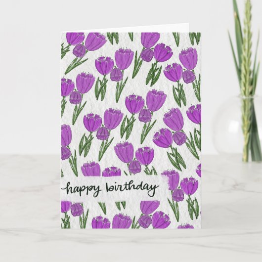 Birthday Tulips Card Kaart (Voorkant)