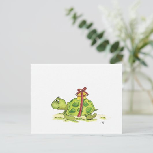 Birthday Turtle Briefkaart (Staand voorkant)