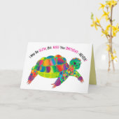 Birthday, Turtle Colorful Kaleidoscope Collection Kaart (Gele Bloem)