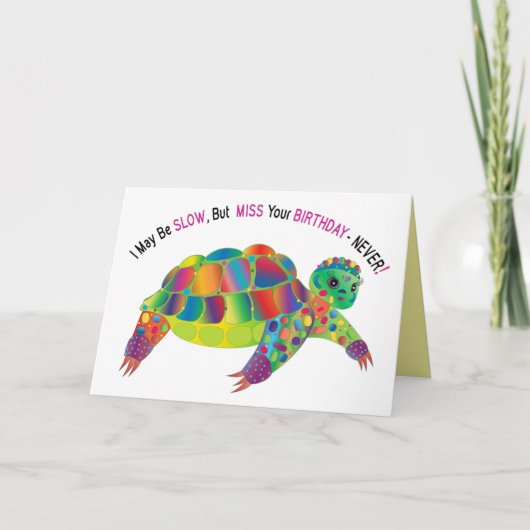 Birthday, Turtle Colorful Kaleidoscope Collection Kaart (Voorkant)