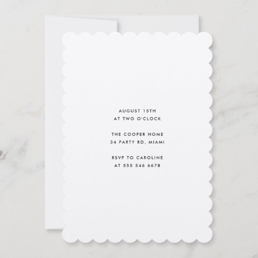 Birthday Turtle Invitation roze Modern Girl Kaart (Achterkant)