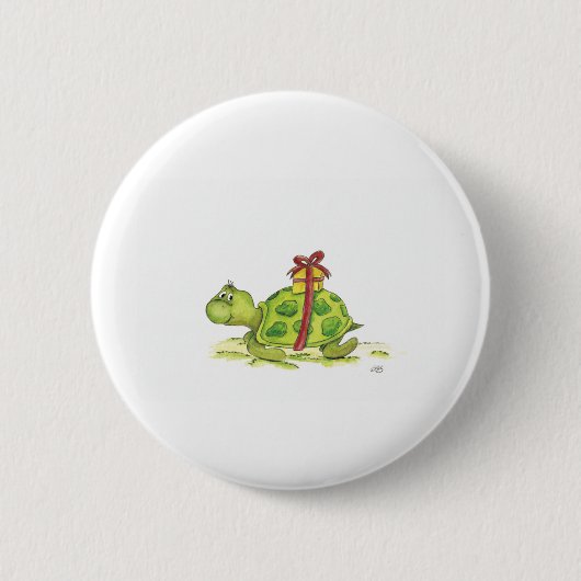 Birthday Turtle Ronde Button 5,7 Cm (Voorkant)