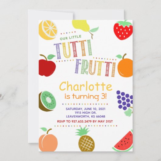 Birthday Tutti Frutti Kaart (Voorkant)