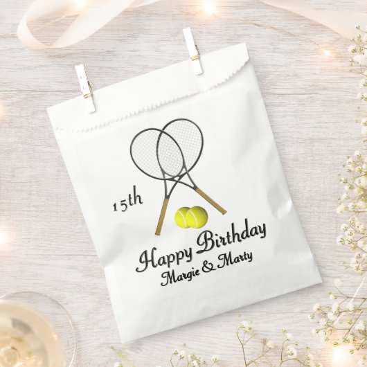 Birthday Twins Tennis Sports Congratulations Bedankzakje (Geknipt)