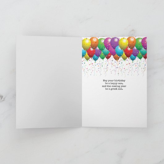 Birthday  typemachine bedankkaart (Binnen)