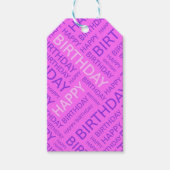 Birthday typografie aangepaste tekstroze cadeaulabel (Voorkant)