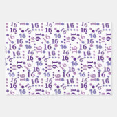 Birthday Typografie Paars Elke leeftijd Kinder naa Inpakpapier Vel (Voorkant 3)