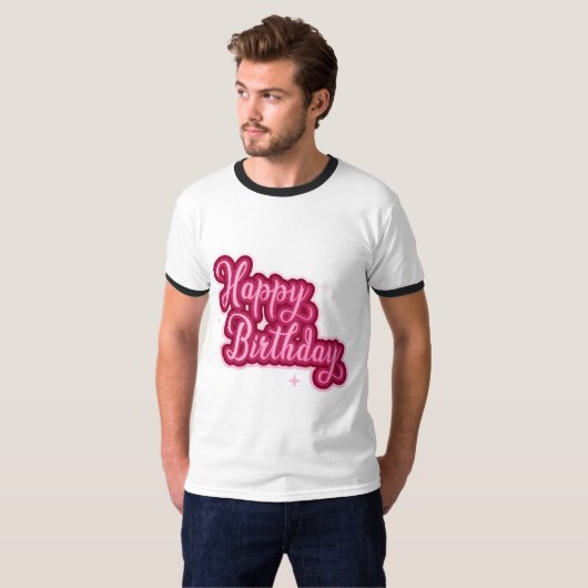Birthday Typography Sayings T-shirt (Voorkant volledig)