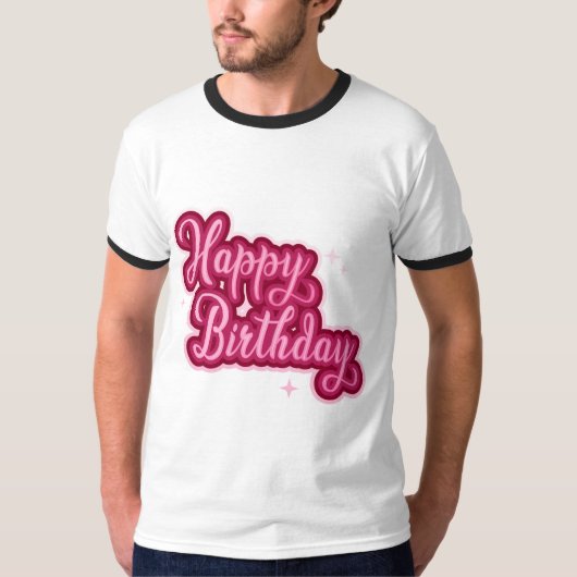 Birthday Typography Sayings T-shirt (Voorkant)