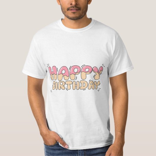 Birthday Typography Sayings T-shirt (Voorkant)