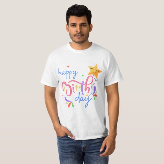 Birthday Typography Sayings T-shirt (Voorkant volledig)