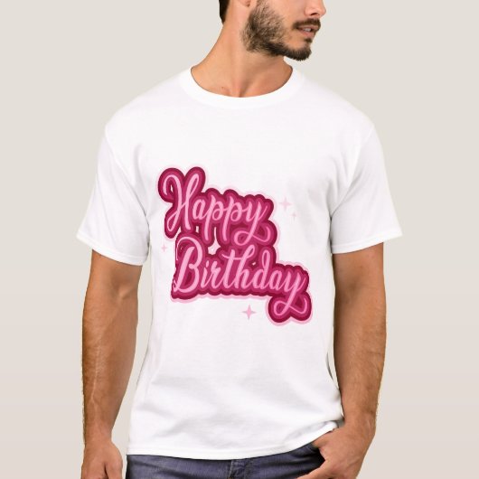 Birthday Typography Sayings T-shirt (Voorkant)