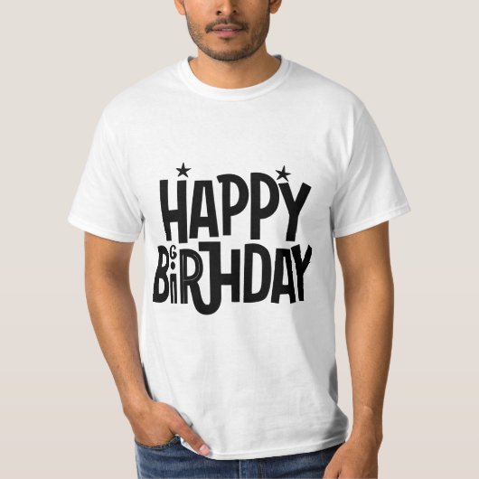 Birthday Typography Sayings T-shirt (Voorkant)