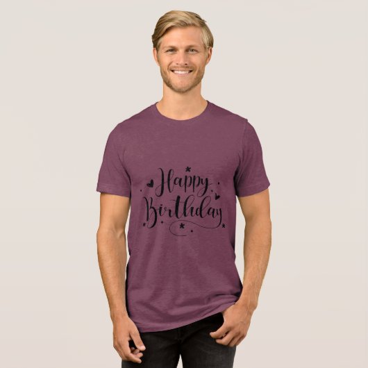Birthday Typography Sayings Tri-Blend Shirt (Voorkant volledig)