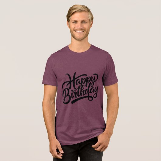 Birthday Typography Sayings Tri-Blend Shirt (Voorkant volledig)