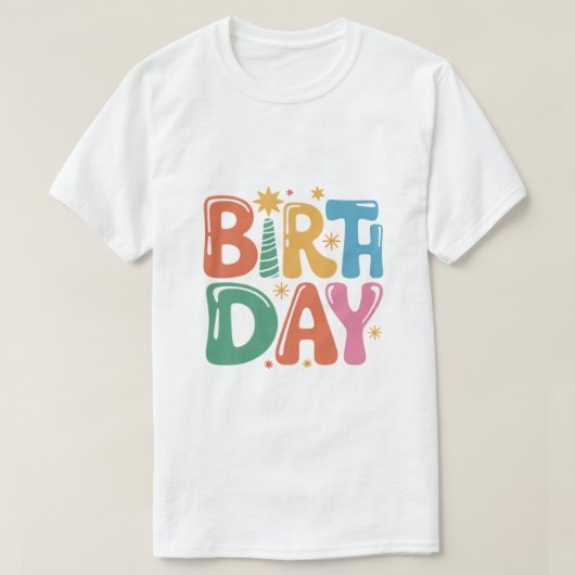 Birthday Typography T-Shirt Design with Transparen (Design voorkant)