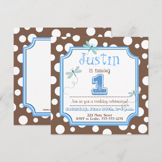 Birthday Uitnodiging (Voorkant / Achterkant)