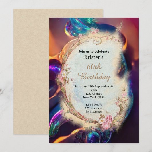 Birthday Uitnodiging (Voorkant / Achterkant)