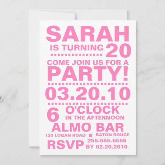 Birthday Uitnodiging (Voorkant)