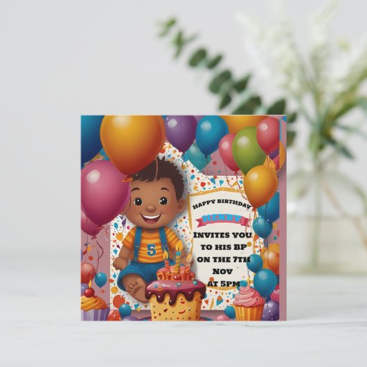 Birthday Uitnodiging (Staand voorkant)