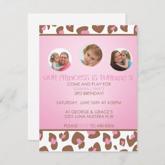 Birthday Uitnodiging (Voorkant / Achterkant)