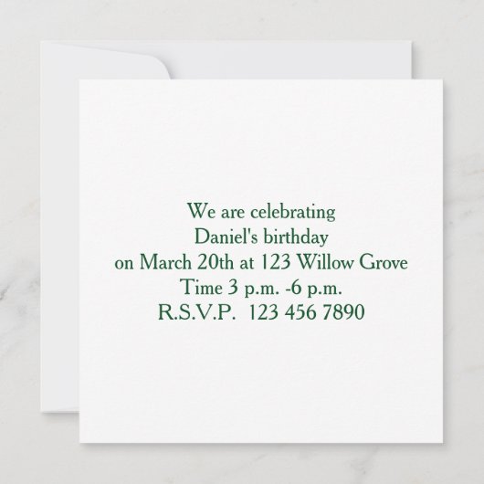 Birthday Uitnodiging (Achterkant)