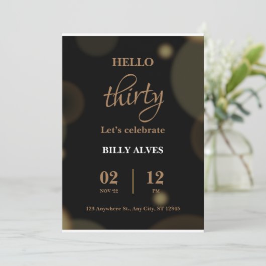 Birthday Uitnodiging (Staand voorkant)