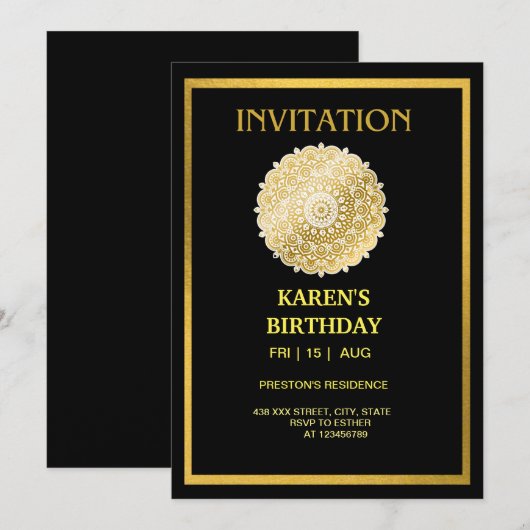 Birthday Uitnodiging (Voorkant / Achterkant)