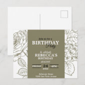 Birthday Uitnodiging (Voorkant / Achterkant)