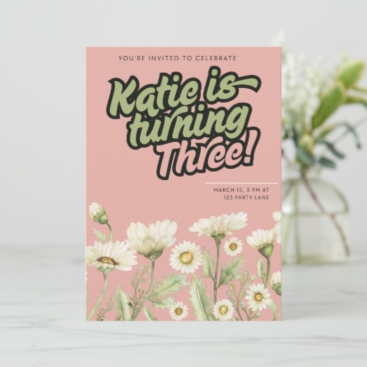 Birthday Uitnodiging (Staand voorkant)