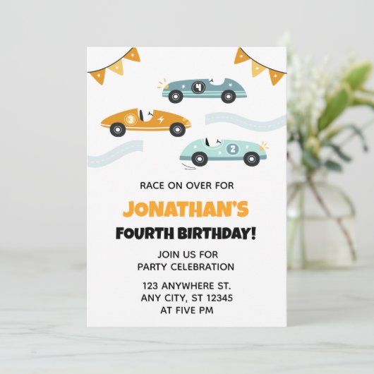 Birthday Uitnodiging (Staand voorkant)