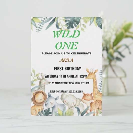 Birthday Uitnodiging (Staand voorkant)