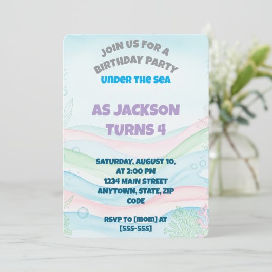 Birthday Uitnodiging (Staand voorkant)